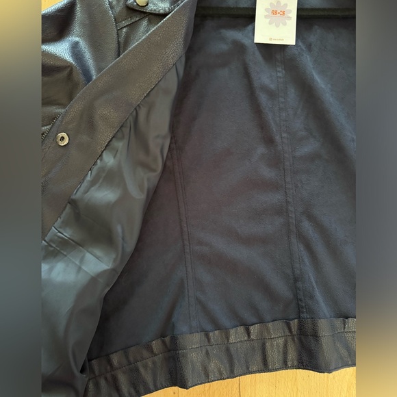 Cleo moto biker light weight navy fall jacket size XL - Picture 10 of 11